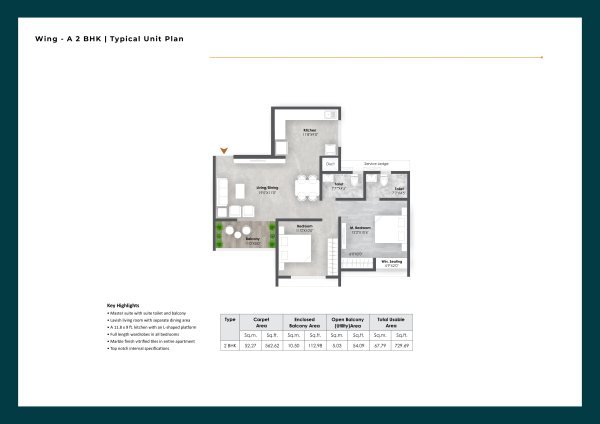 AR Mirador Wakad 2 and 3 BHK Floor Plan